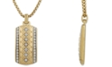 Macy's Men's Diamond Dog Tag 22" Pendant Necklace (1/3 ct. t.w.) in 18k Gold-Plated Sterling Silver